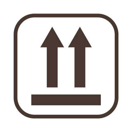 side up cardboard informative sealのイラスト素材