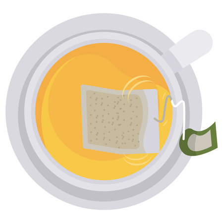 tea cup drink airviewのイラスト素材