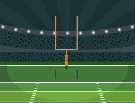 american football stadium with archのイラスト素材