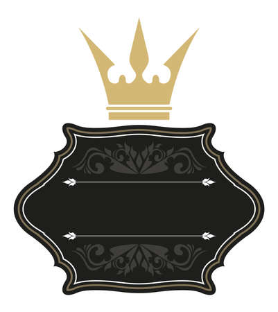 vintage label with gold crownのイラスト素材