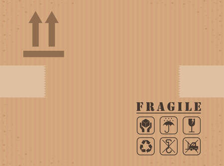 cardboard with fragile sealのイラスト素材