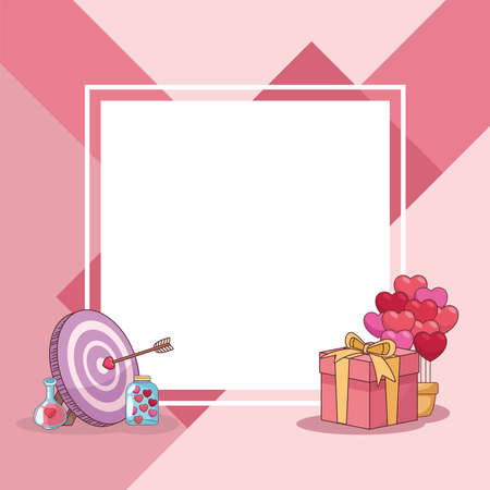 love icons in frameのイラスト素材