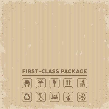 cardboard of first class package designのイラスト素材