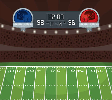 american football stadium with scoreboardのイラスト素材
