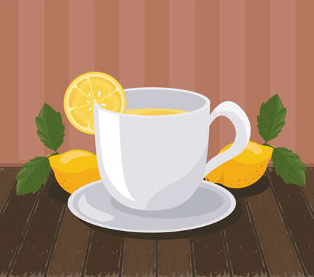 lemons and teacupのイラスト素材