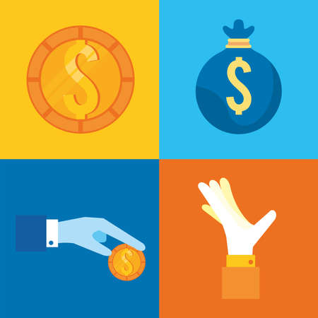 business income four iconsのイラスト素材