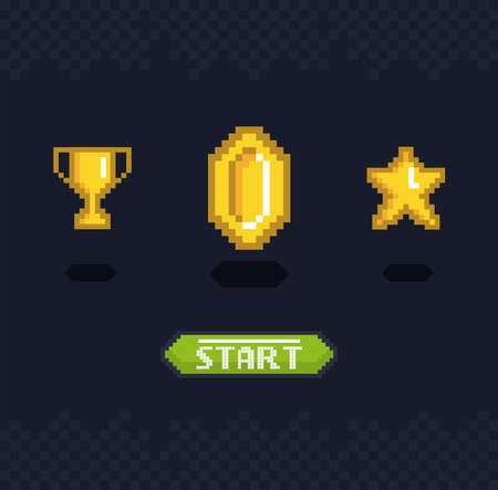 trophy coin and starのイラスト素材
