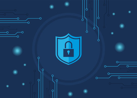 cyber security shield posterのイラスト素材