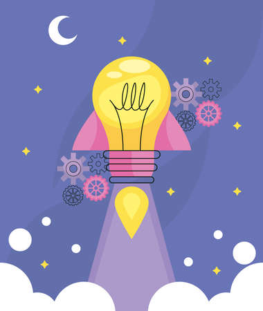 light bulb with gearsのイラスト素材