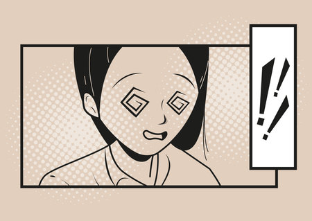 girl with exclamation marks