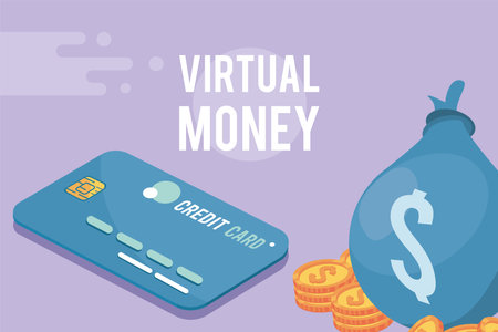 credit card and moneybagのイラスト素材