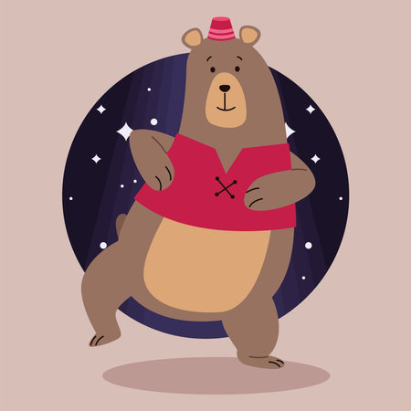 circus bear dancingのイラスト素材