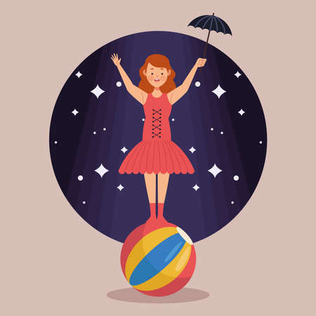 circus dancer in balloonのイラスト素材