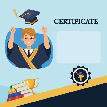 graduate in certificateのイラスト素材