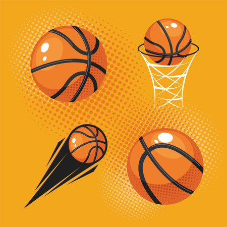 four basketball sport balloonsのイラスト素材