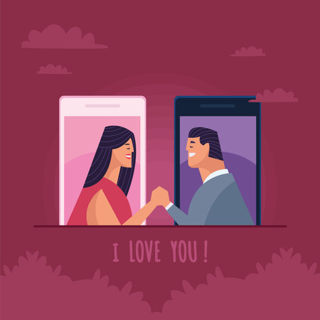 i love lettering with smartphonesのイラスト素材