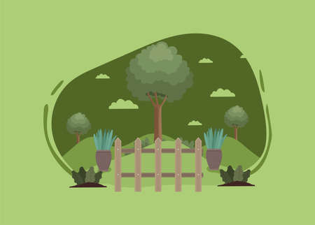 gardening with treeのイラスト素材