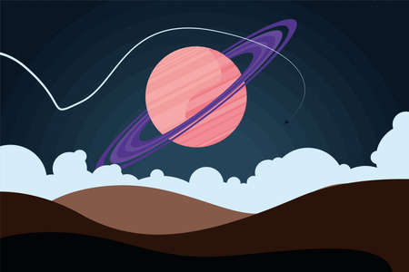 saturn planet universeのイラスト素材