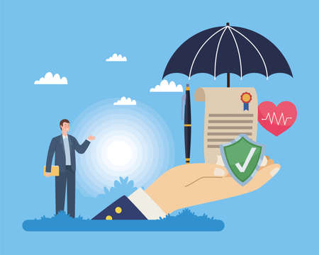 umbrella insurance with policyのイラスト素材