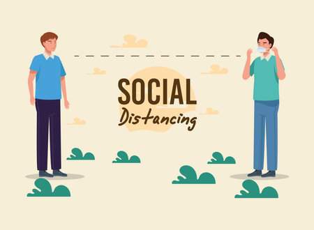 Social Distancing designのイラスト素材
