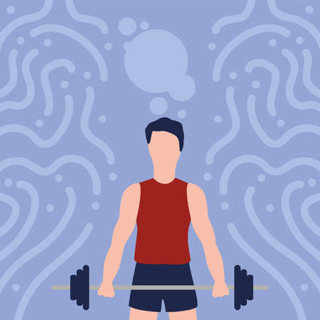 man lifting weightのイラスト素材