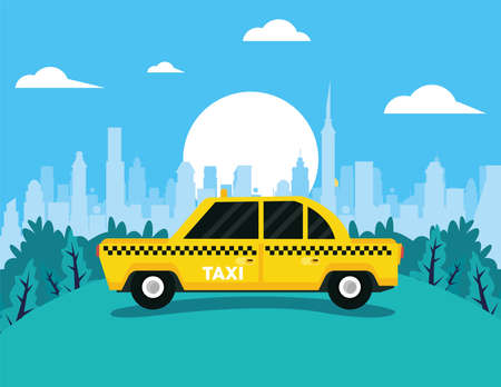 taxi on the cityのイラスト素材