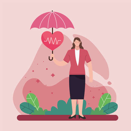 life insurance with womanのイラスト素材