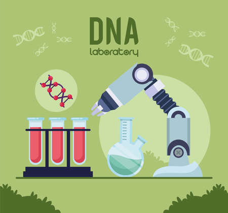 dna laboratory with equipmentのイラスト素材