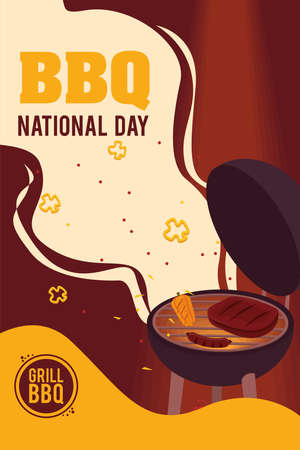 bbq national day lettering posterのイラスト素材
