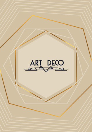 art deco lettering and figuresのイラスト素材