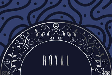 silver monogram with royal wordのイラスト素材