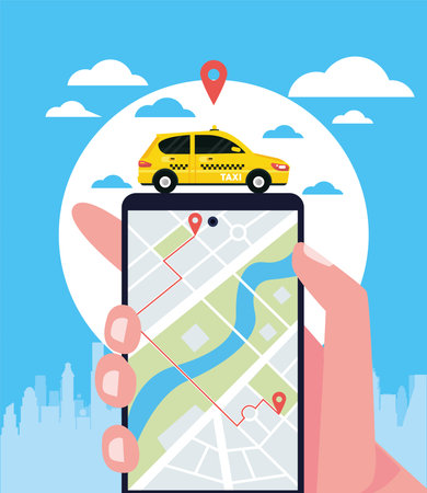 taxi service online on smartphone