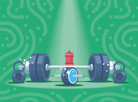 weights and bottleのイラスト素材