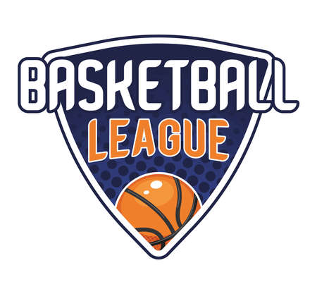 basketball league lettering with shieldのイラスト素材
