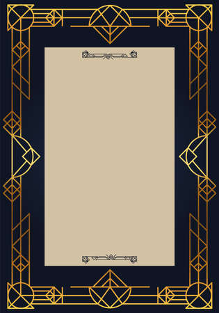 blue and golden frameのイラスト素材