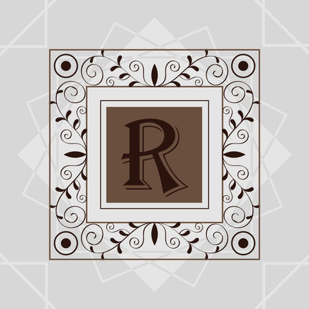 square monogram with rのイラスト素材