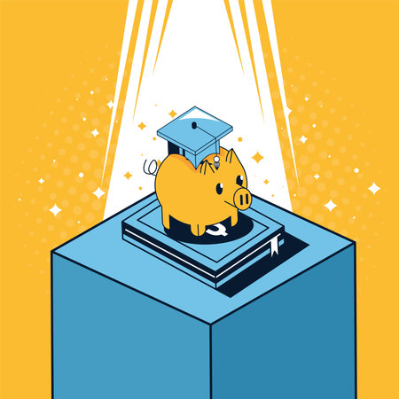 education loans piggy graduatedのイラスト素材