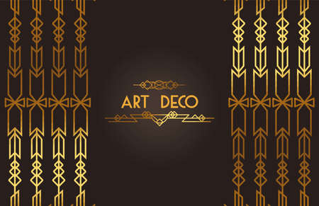 golden art deco letteringのイラスト素材