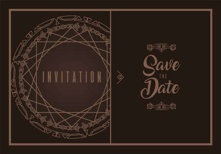 save the date lettering postcardのイラスト素材