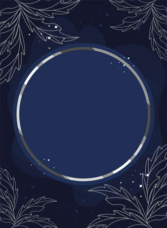 silver monogram circular frameのイラスト素材