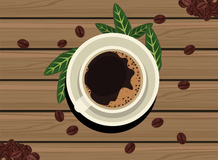 coffee cup airviewのイラスト素材