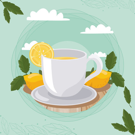 lemon tea cupのイラスト素材