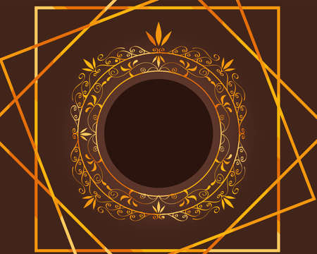 golden monogram elegant frameのイラスト素材