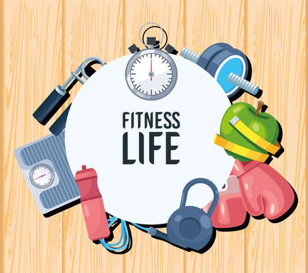 fitness life iconsのイラスト素材