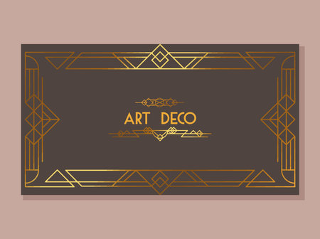 pink art deco frameのイラスト素材