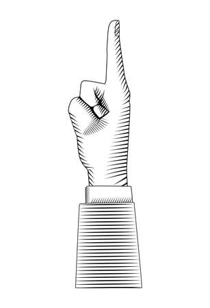 finger point up drawnのイラスト素材