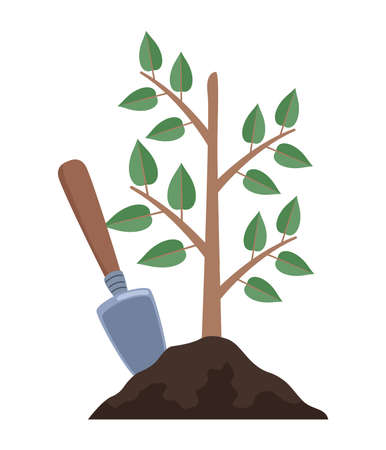 plant with spatuleのイラスト素材