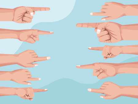 ten fingers pointのイラスト素材