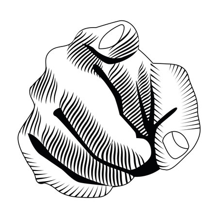 hand indexing front drawnのイラスト素材