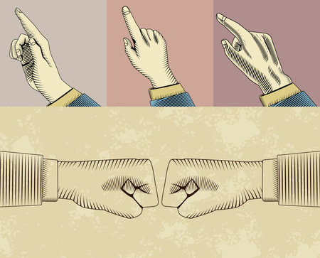 five fingers points drawnのイラスト素材